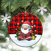 Ramsay Modern Tartan Christmas Ceramic Ornament - Scottish Santa Style